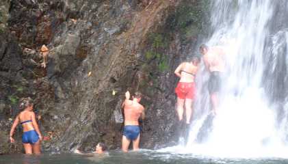 John (under waterfall) & Becky & Amanda @ 7 Sisters waterfall