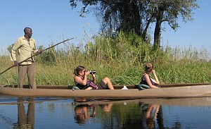 Amanda photographs birds from the makoro