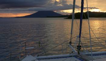 Sunset at our Tuare Islets anchorage