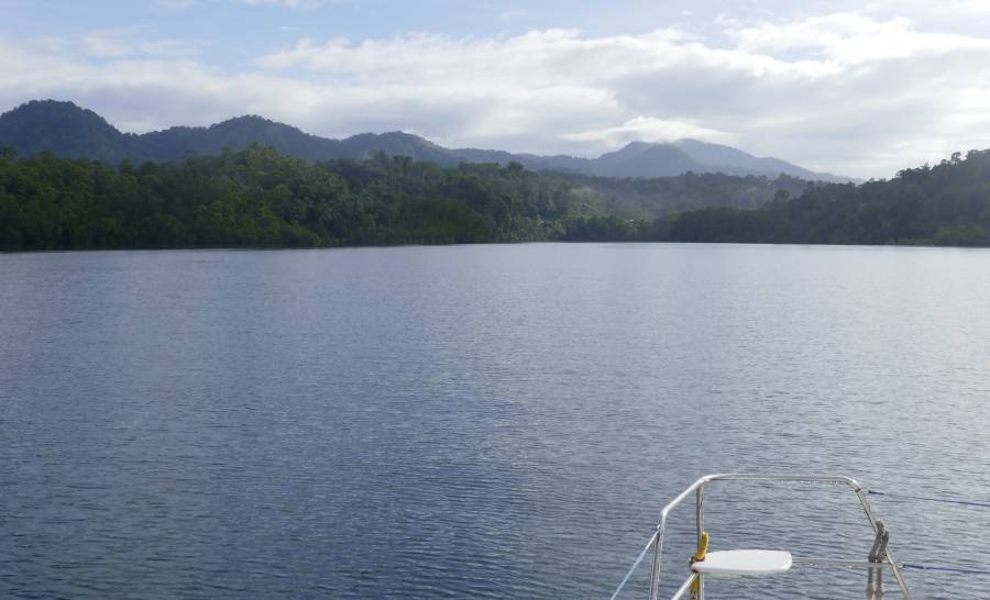 Our pretty Sandfly Bay anchorage