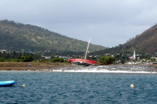Wreck on the shores of Petite Terre, Mayotte