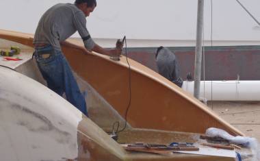 Baw trimming foam for the top of the starboard wall