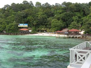 Reef, dock and beach Pulau Payar, Malaysia