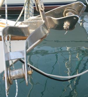 Bent bow-rollers from a caught anchor