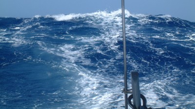 The Caribbean kicks up some big waves as we head for Panama