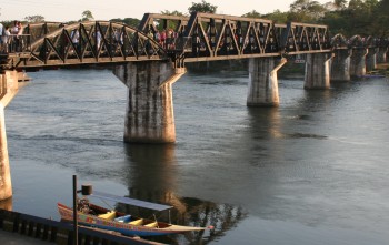The infamous bridge on the river Kwai. The curved sections are original.