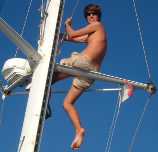 We usually have someone up the mast while navigating an atoll's inner lagoon