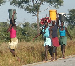 Carrying water home from the well