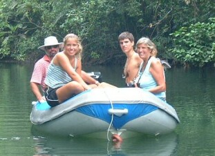 The Hackings exploring a tributary of the Rio Chagres