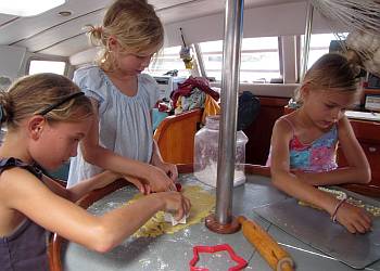 Making Christmas cookies with the Nalukai girls