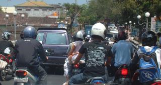 Traffic jam? Typical road in Denpasar