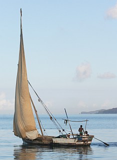 A dhow drifting in the early morn