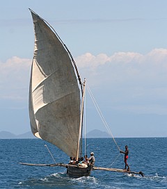 Madagascar wooden outrigger dhow