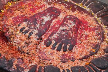 Puja (blessing/prayer) on a doorstep