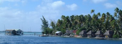 South Fakarava Pass, with the resort and dive shop
