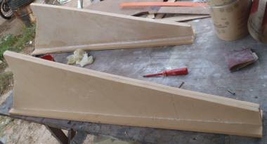 Center spines for the transom extensions (upside down)