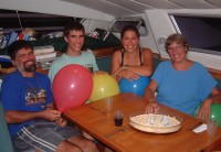 The Hacking family aboard Ocelot in Tonga