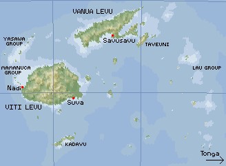Small map of the Fijian Islands