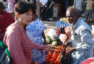 Shantha & Sue go provisioning at Parry's, Chennai, India
