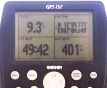 The GPS records 9.3 knots of speed! Woot!