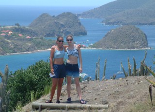 Amanda & Gina launching a navel attack on Fort Napoleon, Les Saintes