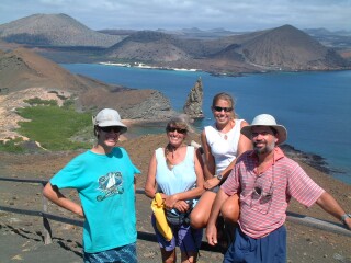 The Hacking Family on Bartolome in the Galapagos