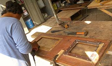 Replacing the frames holding up the floorboard hatches