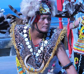 A hunter/warrior dance was performed on the dock