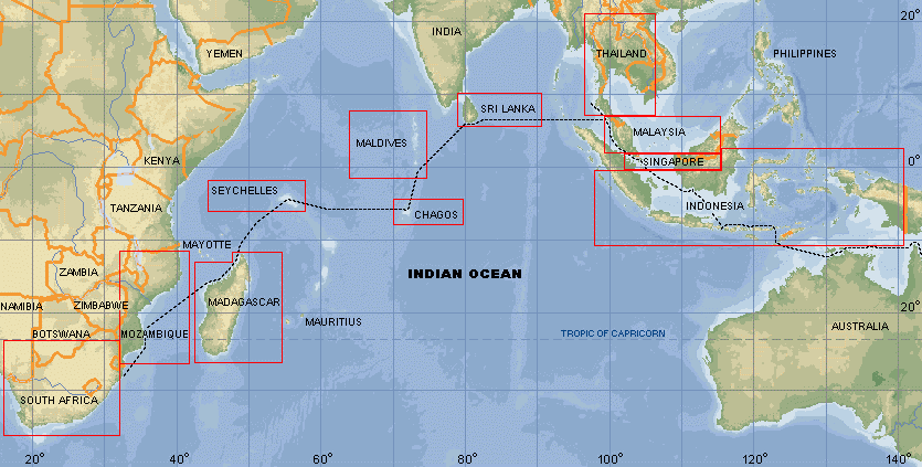 Indian Ocean - click on the map to go to that page