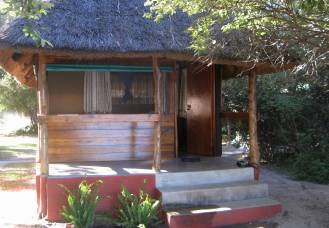 Nice guest hut at Island View Lodge, just beds. Namibia