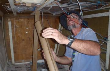 Jon adds more bracing in the port fwd cabin