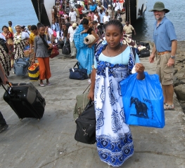 Great people-watching at the ferry, Mayotte