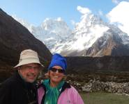 Jon and Sue in Kambachen, Kanchenjunga Trek, Nepal