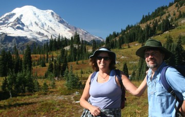 Sue and Jon , near Mt Rainier