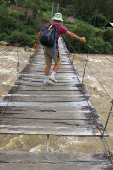Risky bridge over Baliem River