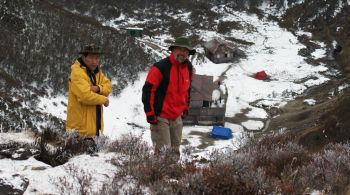 Cold morning on the hill above Dzongri campsite, Sikkim, India