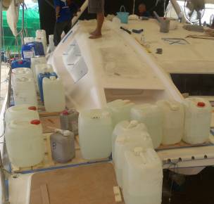 Lots of water jugs on Ocelot's decks by days end