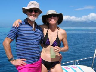 Karen & Jon, sailing to Moorea