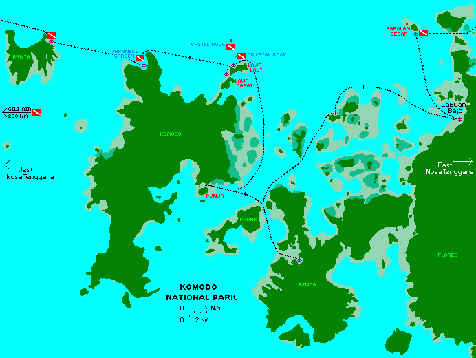 Our track through Komodo National Park