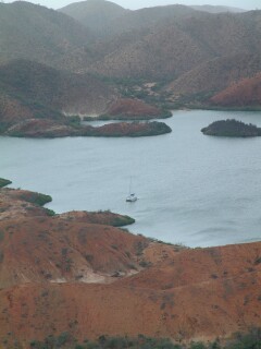 Beautiful, secluded Laguna Grande on mainland Venezuela. We are the only boat in sight.