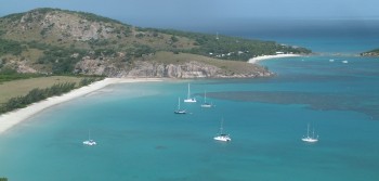Lizard Island anchorage - Ocelot's at the top