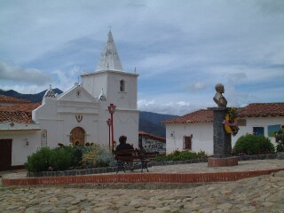 Los Nevados central square.  Our posada was just behind the church