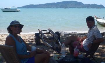 Our lunch spot in the shade with a nice ocean breeze