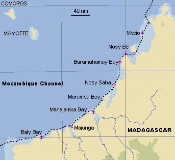 Our track south along the NW coast of Madagascar