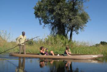 Poling slowly through the Okavango Delta, Botswana. Awesome!