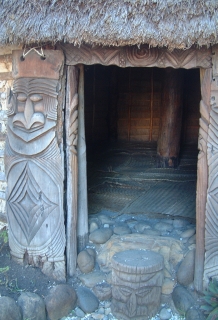 Entrance to traditional men's house, New Caledonia