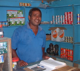 The store keeper in Nalauwaki village, Waya