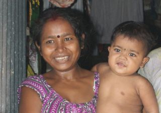 Mother & son. Part of India's 1.2 billion people