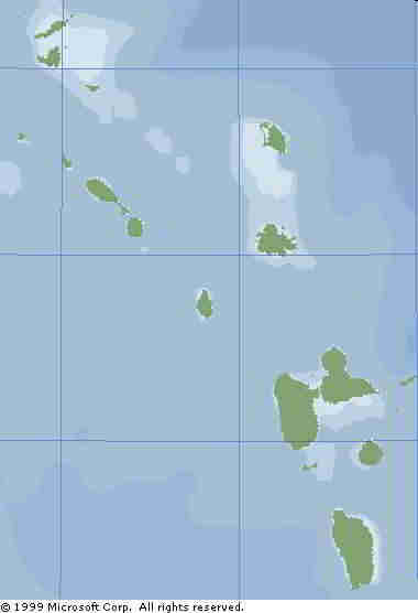 Map of the Leeward Islands, copyright Encarta