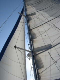 Under full sail in the Indian Ocean